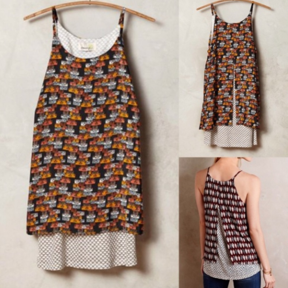 Anthropologie Porridge Layered Swing Tank Suitcase